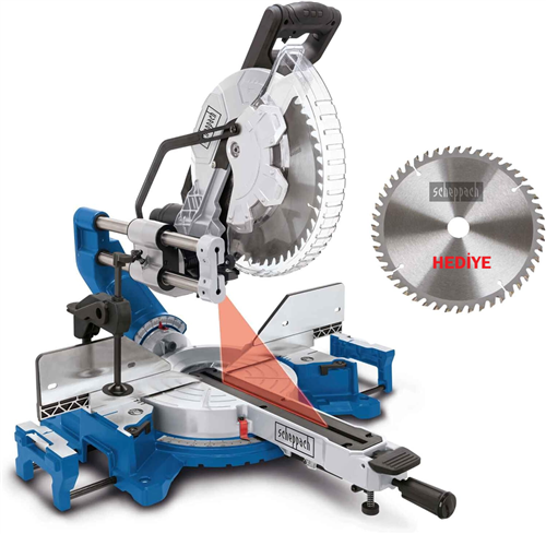 [72437] Scheppach HM305SL Lazerli Kızaklı Gönye Kesme Makinası 305 mm 2000 Watt