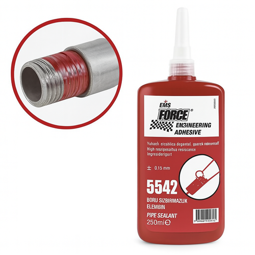 [8995] Ems Force 5542 Boru Sızdırmazlık İnce Diş Teflon Katkılı Sıvı Conta 250 ml