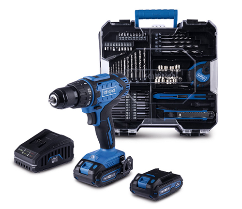 [72355] Scheppach C-DTB74/2X Akülü Matkap Delme Vidalama Seti Çantalı 74 Parça