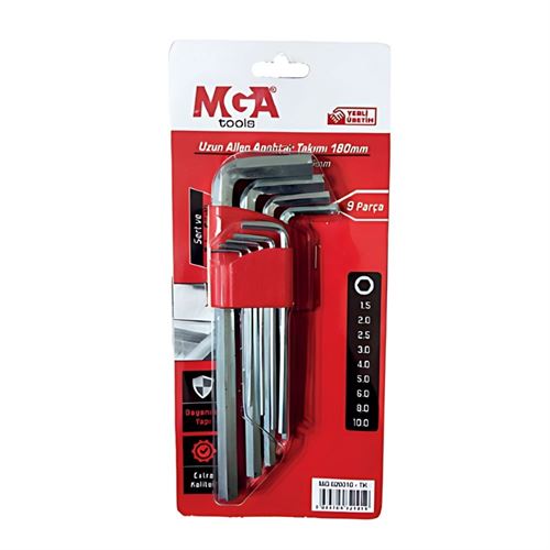 [27802] Mega Allen Anahtar Takımı Uzun Tip 9 Parça