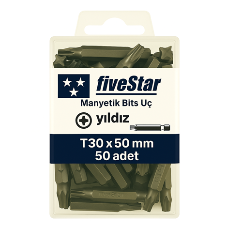 [13831] Fivestar Manyetik Yıldız Bits Ucu PH2x50 mm