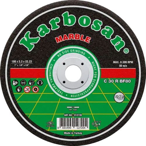 [11500] Karbosan Bombeli Mermer Kesme Taşı 180x3.2x22 mm