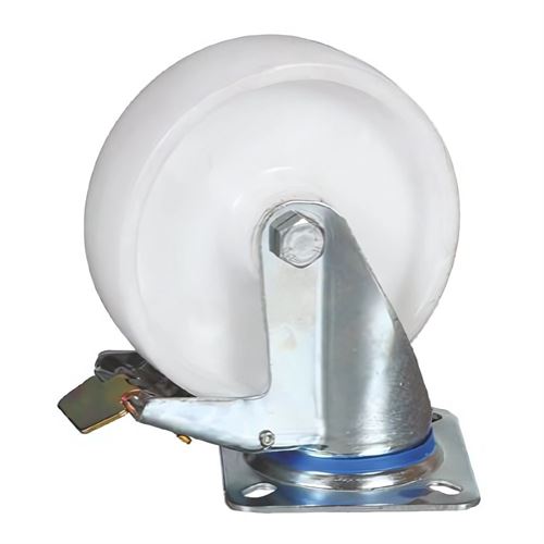 [12086] Mertsan Yük Taşıama Servis Tekerleği Polyemid Dönerli Frenli Tip 100x35 mm