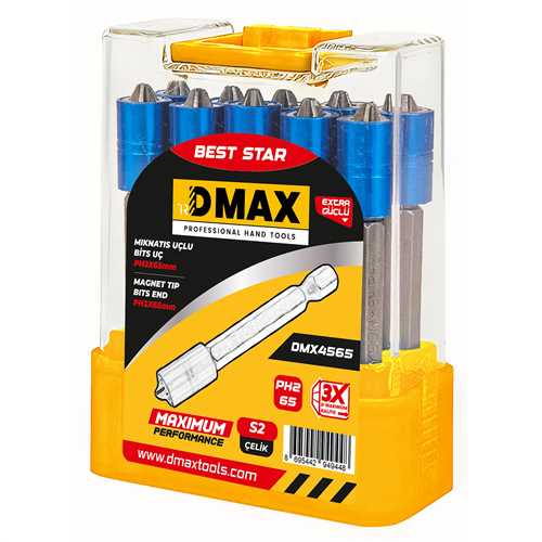 [73539] Dmax DMX4565 Mıknatıslı Yıldız Bits Uç Ph2x65 mm