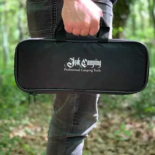 [29229] Işık Camping Profesyonel Kamp Baltası Ceviz Saplı Taşıma Çantalı