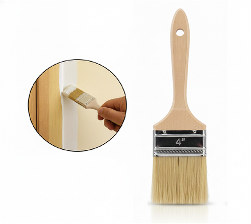 [12901] Yeşil Ahşap Lüks Kestirme Boya Fırçası 4''