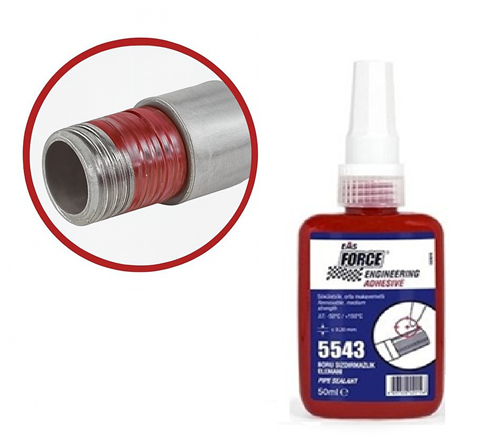 [11975] Ems Force 5543 Boru Sızdırmazlık Kalın Diş Teflon Katkılı Sıvı Conta 50 ml