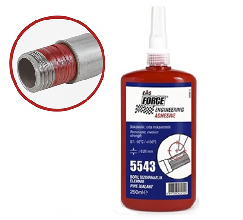 [8996] Ems Force 5543 Boru Sızdırmazlık Kalın Diş Teflon Katkılı Sıvı Conta 250 ml