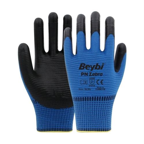 [11643] Beybi PN5 Zebra Mavi Polyester Eldiven No:10