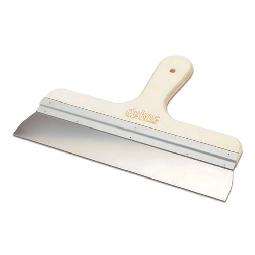 [13512] Hassan 047 Eğri Macun Ispatulası Yay Çeliği Ahşap Saplı 30 cm
