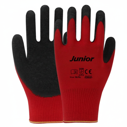 [29348] Junior Kırmızı Siyah Lateks Eldiven Camcı Tipi No:10