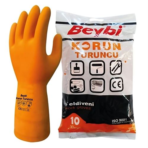 [29003] Beybi Korun Dayanıklı Turuncu Eldiven No:10