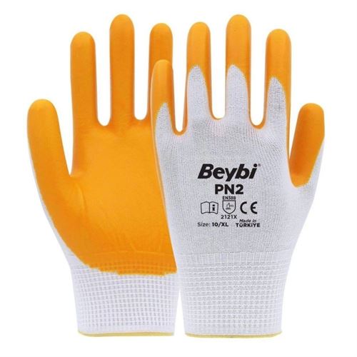 [29292] Beybi PN2 Sarı Polyester Eldiven No:10